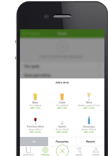 Log your drinking with just three taps
